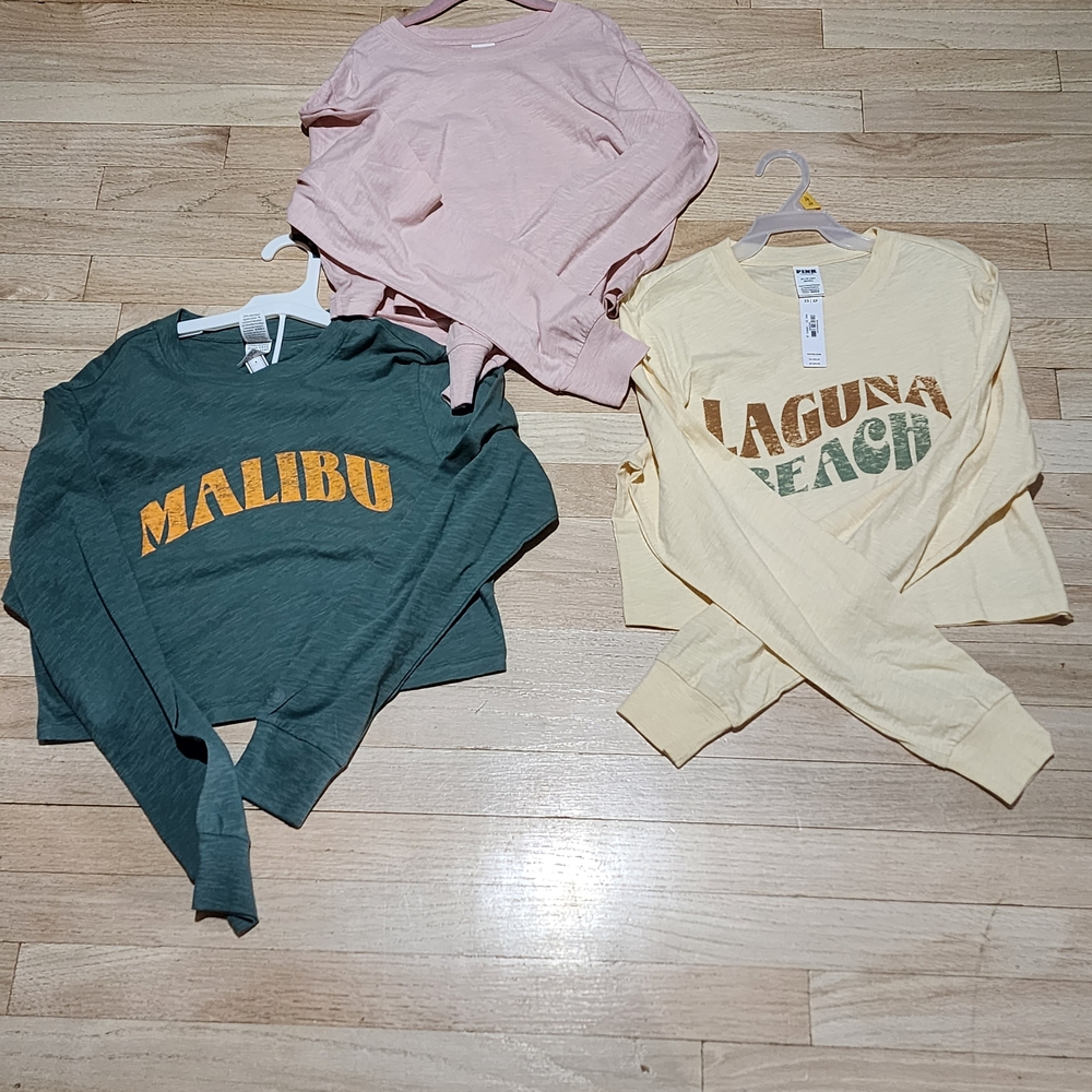 PINK Victoria's Secret Crop Tops Bundle- Pink, Green, Yellow